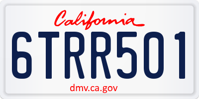 CA license plate 6TRR501