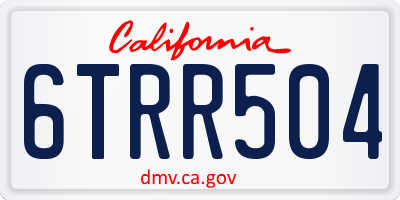 CA license plate 6TRR504