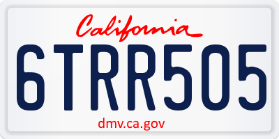CA license plate 6TRR505