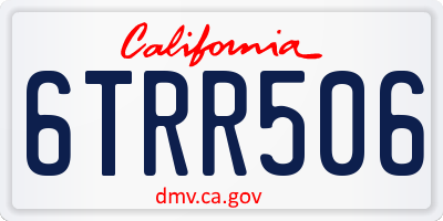 CA license plate 6TRR506
