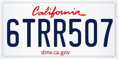 CA license plate 6TRR507