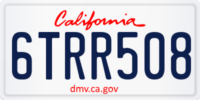 CA license plate 6TRR508