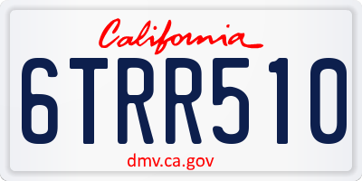 CA license plate 6TRR510