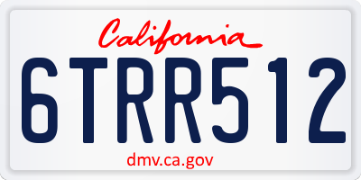 CA license plate 6TRR512