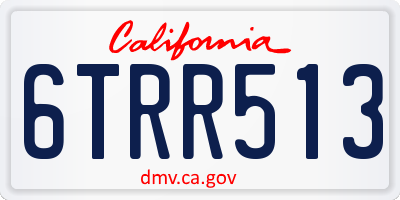 CA license plate 6TRR513