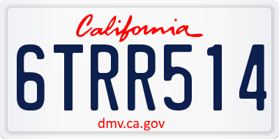 CA license plate 6TRR514