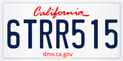 CA license plate 6TRR515