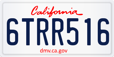 CA license plate 6TRR516