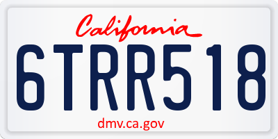 CA license plate 6TRR518