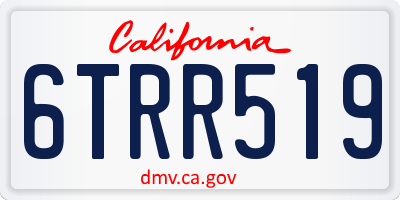 CA license plate 6TRR519