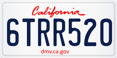 CA license plate 6TRR520