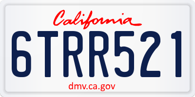 CA license plate 6TRR521