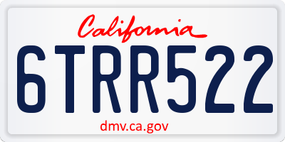 CA license plate 6TRR522