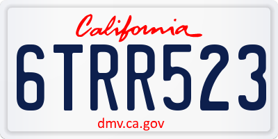 CA license plate 6TRR523