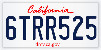 CA license plate 6TRR525