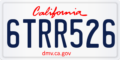 CA license plate 6TRR526