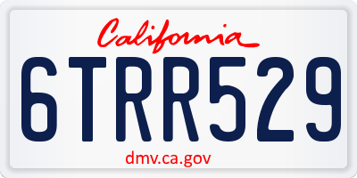 CA license plate 6TRR529