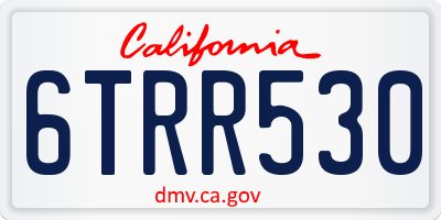 CA license plate 6TRR530