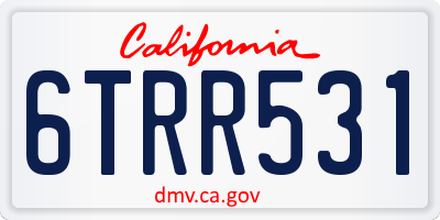 CA license plate 6TRR531