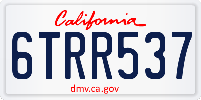 CA license plate 6TRR537