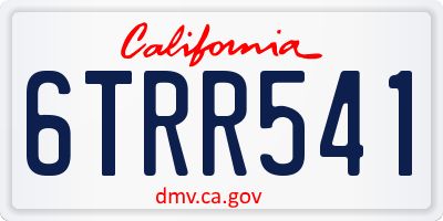 CA license plate 6TRR541