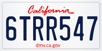 CA license plate 6TRR547