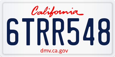 CA license plate 6TRR548