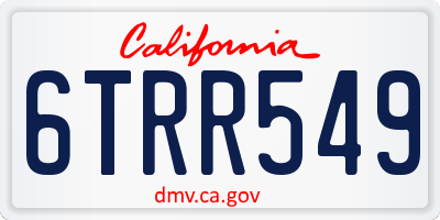 CA license plate 6TRR549