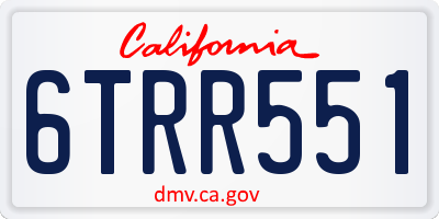 CA license plate 6TRR551