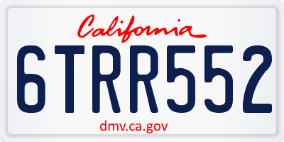 CA license plate 6TRR552
