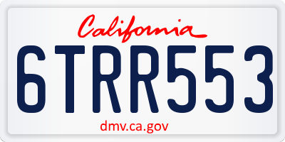 CA license plate 6TRR553