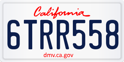 CA license plate 6TRR558