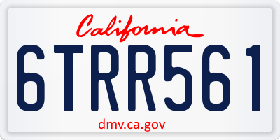 CA license plate 6TRR561