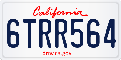 CA license plate 6TRR564
