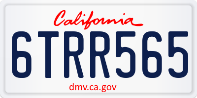 CA license plate 6TRR565