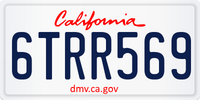 CA license plate 6TRR569