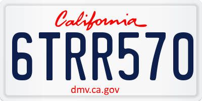 CA license plate 6TRR570