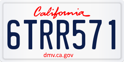 CA license plate 6TRR571