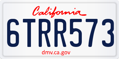 CA license plate 6TRR573