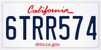 CA license plate 6TRR574