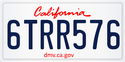 CA license plate 6TRR576