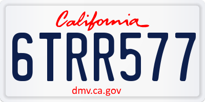 CA license plate 6TRR577