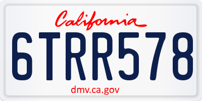 CA license plate 6TRR578