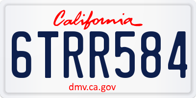 CA license plate 6TRR584
