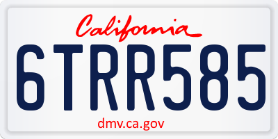 CA license plate 6TRR585