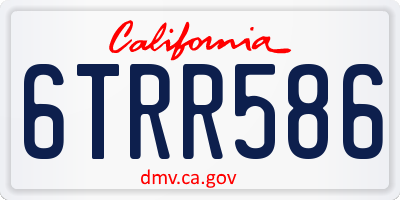 CA license plate 6TRR586