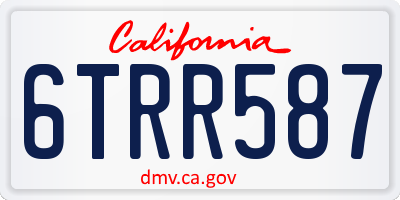 CA license plate 6TRR587