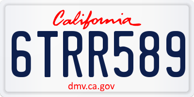 CA license plate 6TRR589