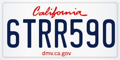 CA license plate 6TRR590
