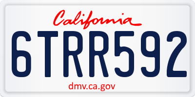 CA license plate 6TRR592